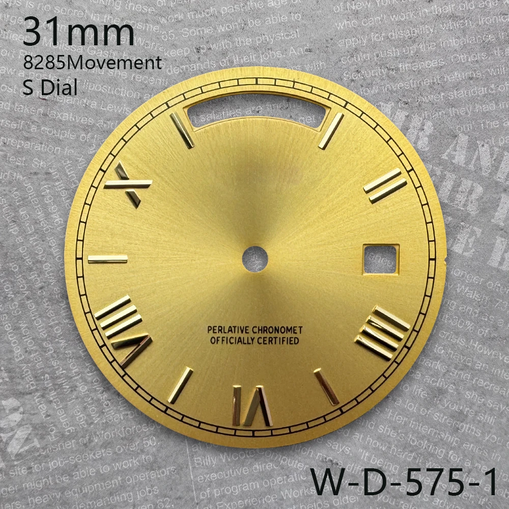 31mm Rome S Logo Day And Date Dial Suitable For 8285 Movement Sunburst High Quality Watch Modification Accessories