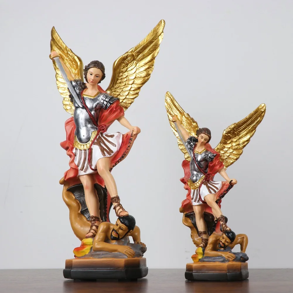 Saint Michael The Archangel Statue Catholic Saint Statues Made of Resin Home Decoration Angels Figurine Desktop Ornaments
