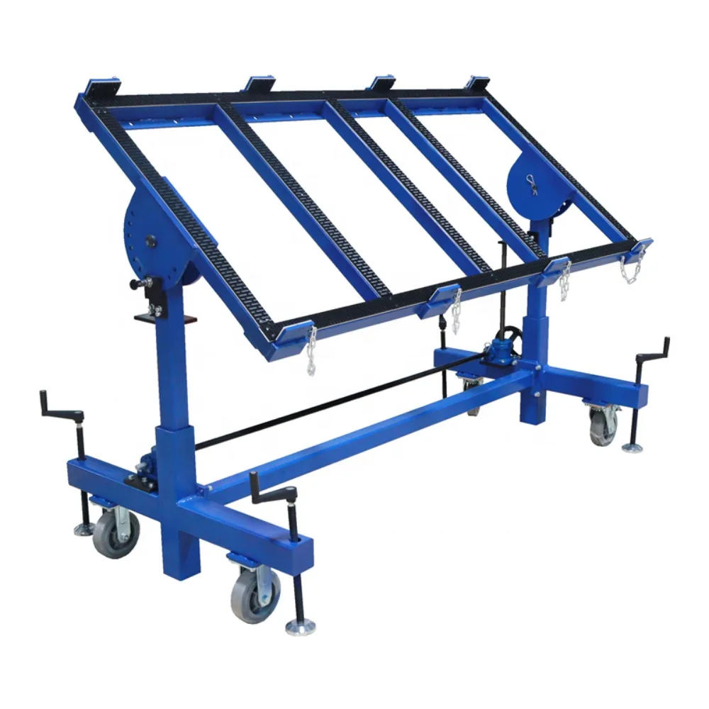 

Heavy metal table for stone processing Height adjustable steel granite processing table Hole cutting