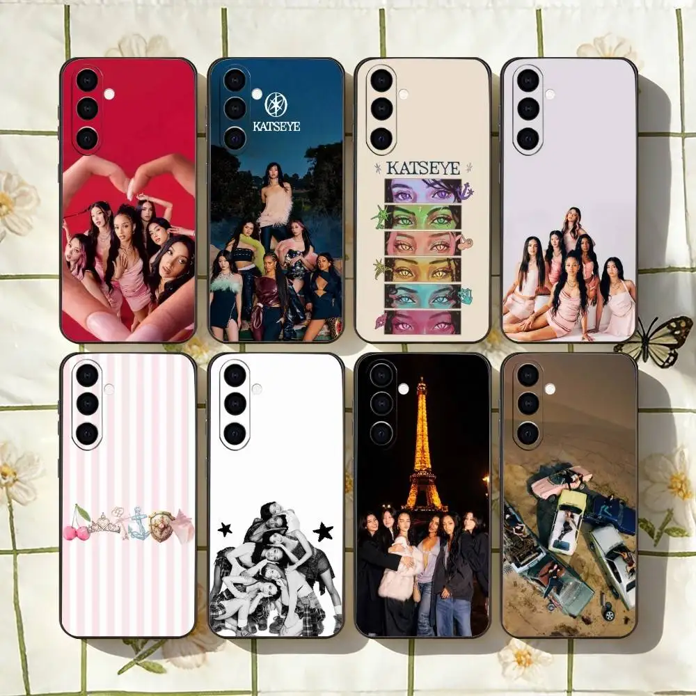 KATSEYE Sophia-S Manon Phone Case Black Silicone Soft For Samsung Galaxy A73,A72,A71,A70,A53,A52,A51 Gift