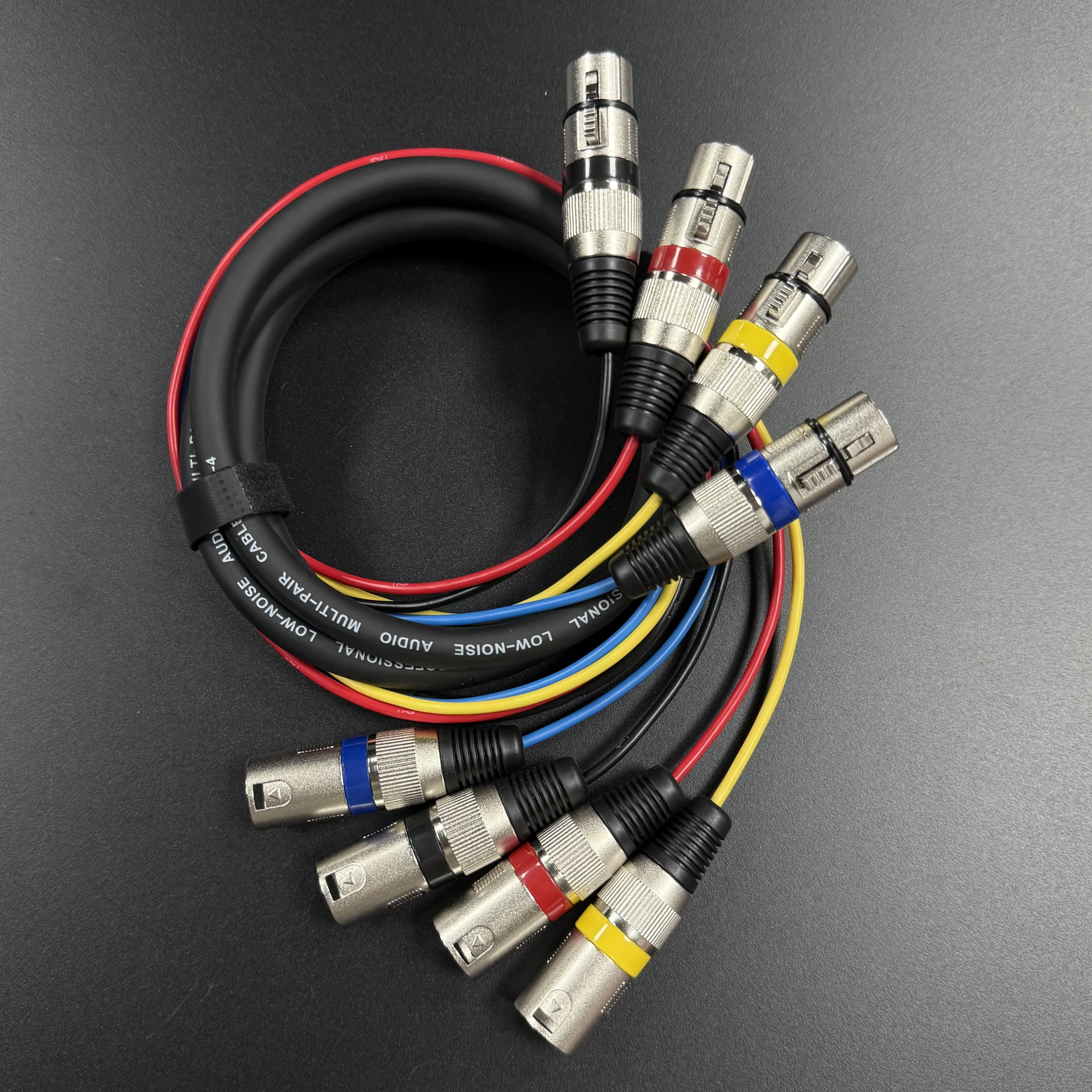 XLR Snake Cables (4 Colored) 4-Channel Microphone Patch Cable 3Pins XLR Male To Female Snake Cable for Live Recording Studios