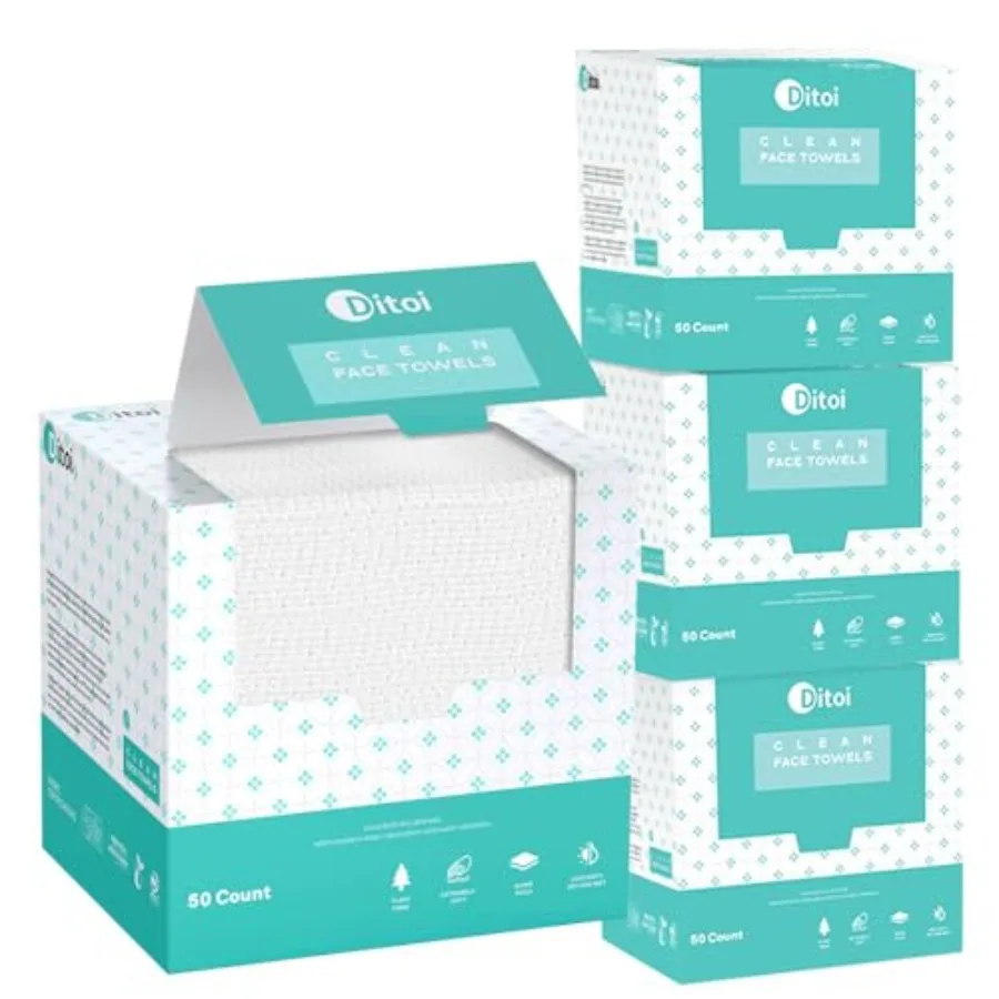 

Face Towels 10"×12" Disposable Face Towel Face Towelettes XL Ultra Soft Makeup Remover Dry Wipes Thick Face Towel for Cleansing