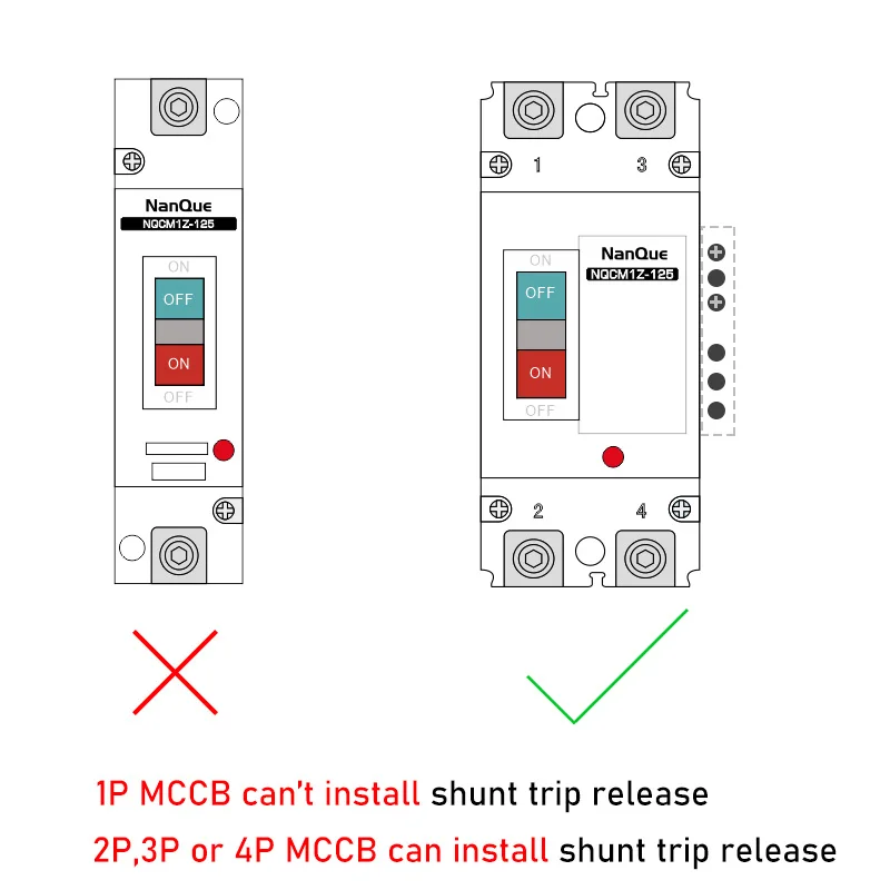 션트 트립 릴리즈, MCCB DC AC 24V 220V 110V 380V 전압 원격 제어 트리퍼 보조