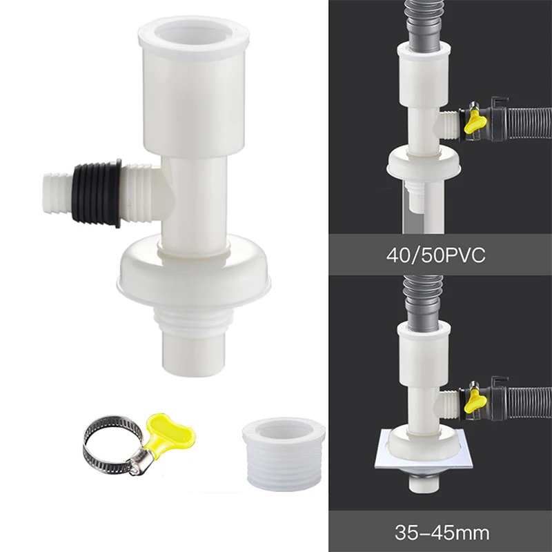 Downpipe Floor Drain Tee Connector Washing Machine Drain Pipe Dual Outlet Dual-use Y-type Fork Three