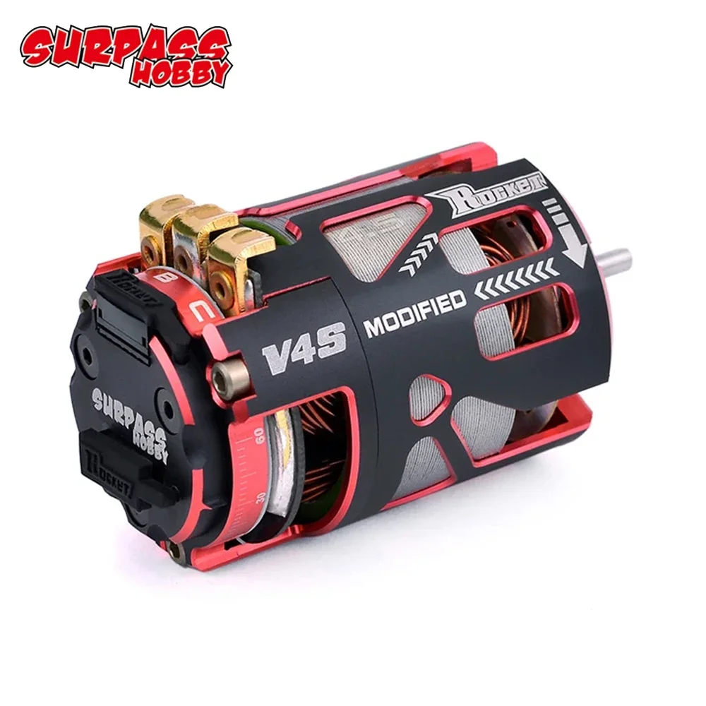RoRuSSurpass Hobby Rocket 540 V4S 2-Pole Sensored Brushless Motor 3.175mm Shaft For F1, 1/12, 1/10 Off-road Drift And Electric C
