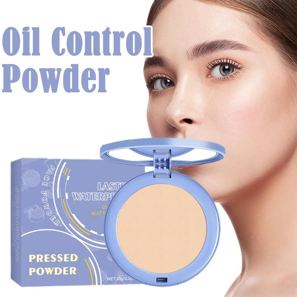 Powder Cosmetic Face Powder Oil-Control Waterproof Matte Pressed Makeup Cosmetic Powder Concealer Lasting A0J0