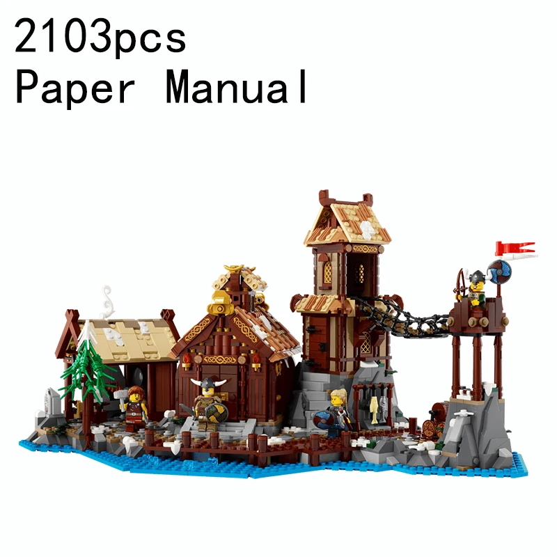 2103 Stuks Viking Village Bouwstenen Constructie Speelgoedmodel Baksteen Compatibel Met Set 21343 Volwassenen Verjaardag Kerstcadeau