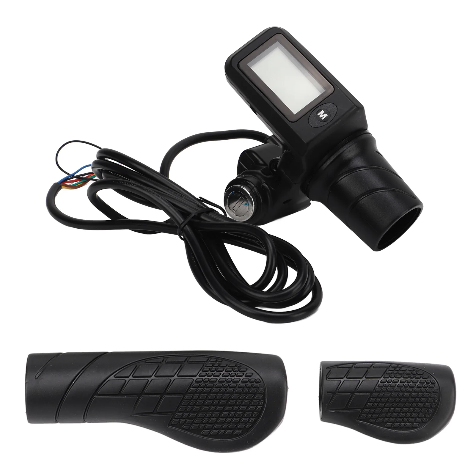 805 LCD Display Panel Throttle Grip Set Electric Bike Scooter Twist Half Throttle Grip with LCD Panel for 22.5mm Handlebars