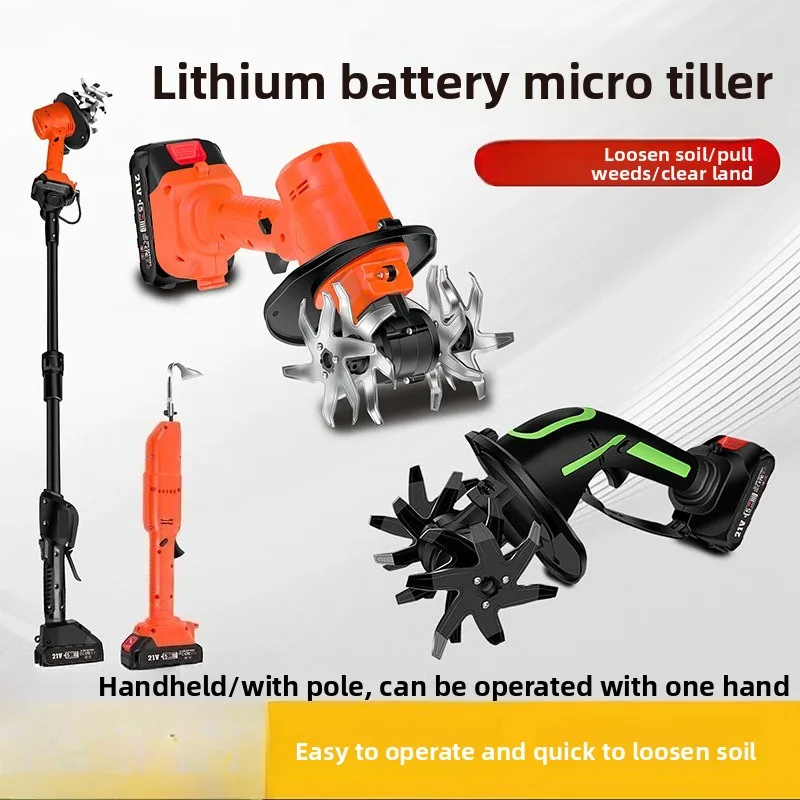 Portable Electric Rotary Tiller Small Household Garden Soil Turning Ditching Weeder