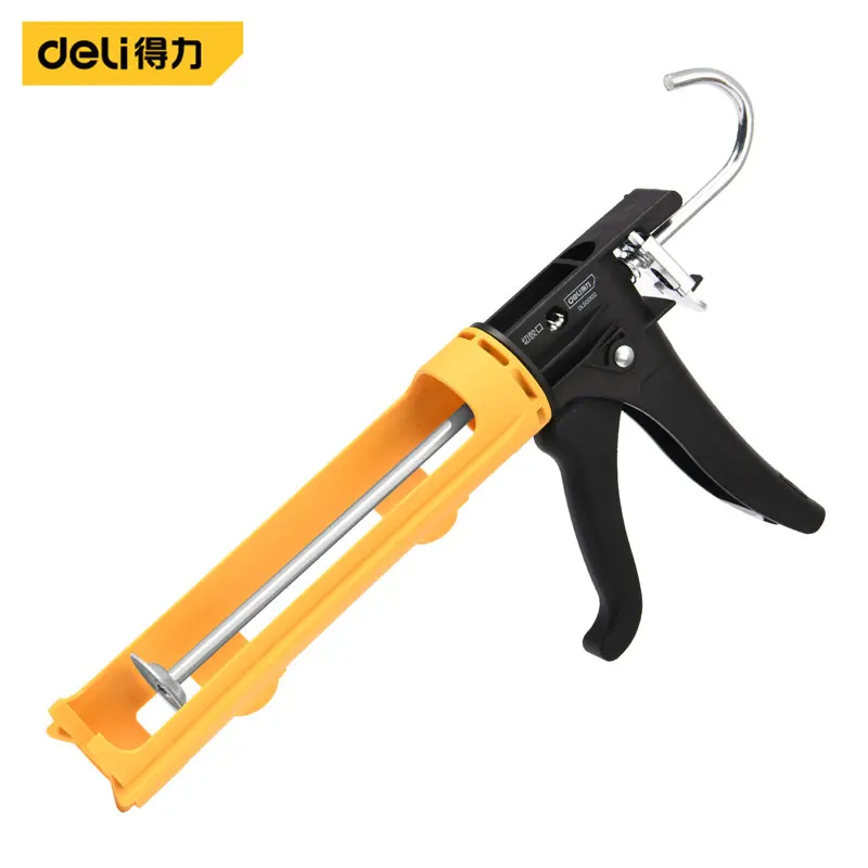 Deli 9 Inch Leak Proof Nylon Glue Gun Multifunctional Manual Caulking Gun Paint Finishing Tools Glue Seals for Doors and Windows