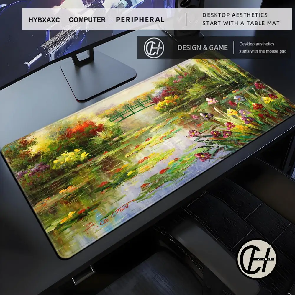 Mouse Pad Gamer Home Large Computer Mouse Mat keyboard pad Claude Monet Art Natural Rubber Anti-slip Office HYBXAXC Mouse Pad