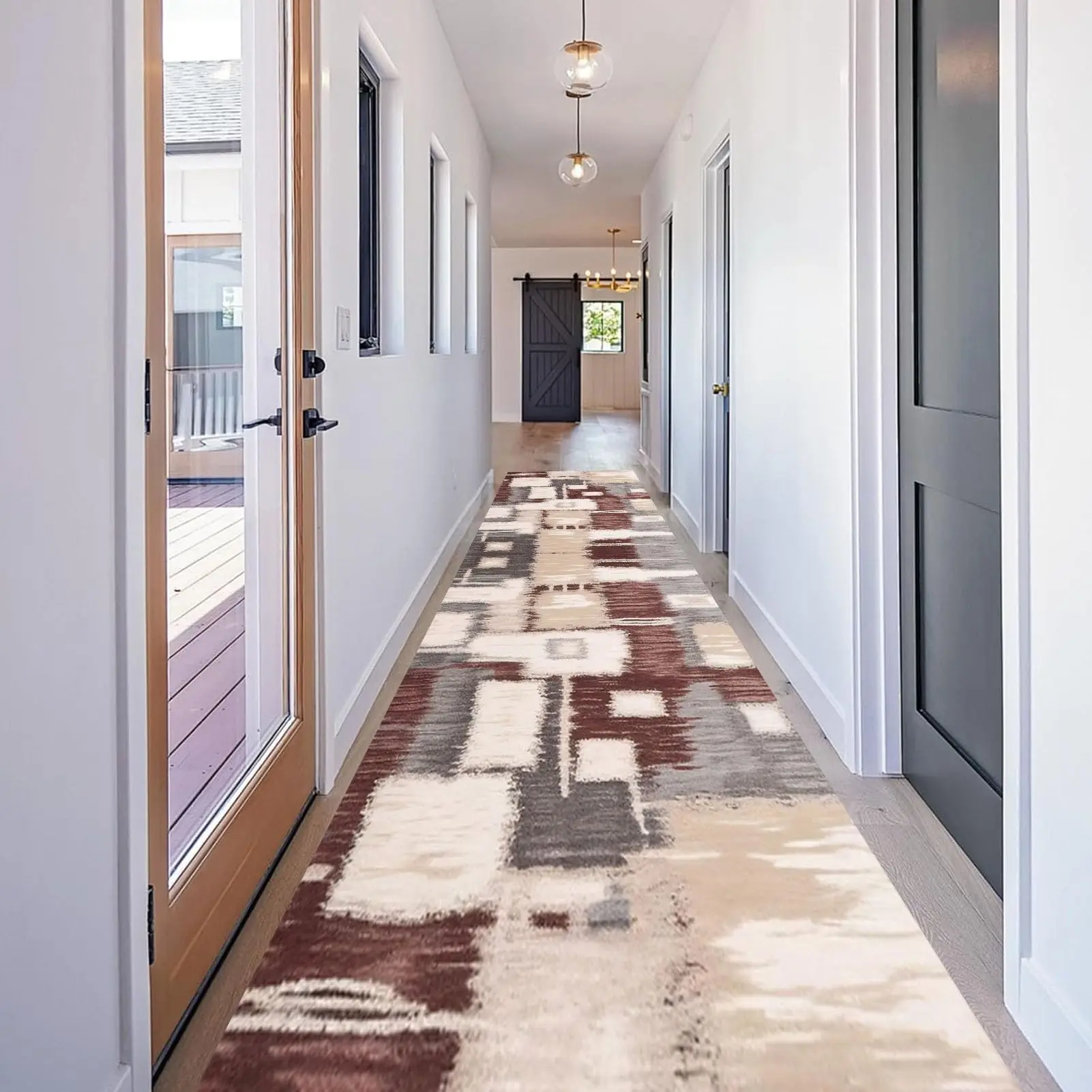 Contemporary Carpet, Washable Hall Runner Area Rug 1m 1,5m 2m 2,5m 3m 3,5m 4m 4,5m 5m 5,5m 6m Soft Touch Non-Slip Floor