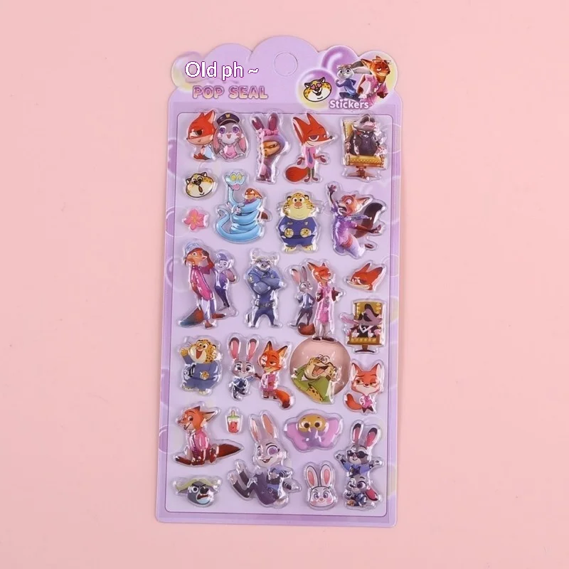 Diy louco zootopia cena 3d estereoscópico alívio diversão adesivos nick fox judy telefone caso material adesivos decorativos