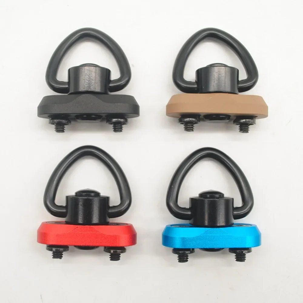 Black ''Heart Shape'' QD Sling Swivel + Black/Tan/Red/Blue Keymod Rail Attachment Kit Adapter Set