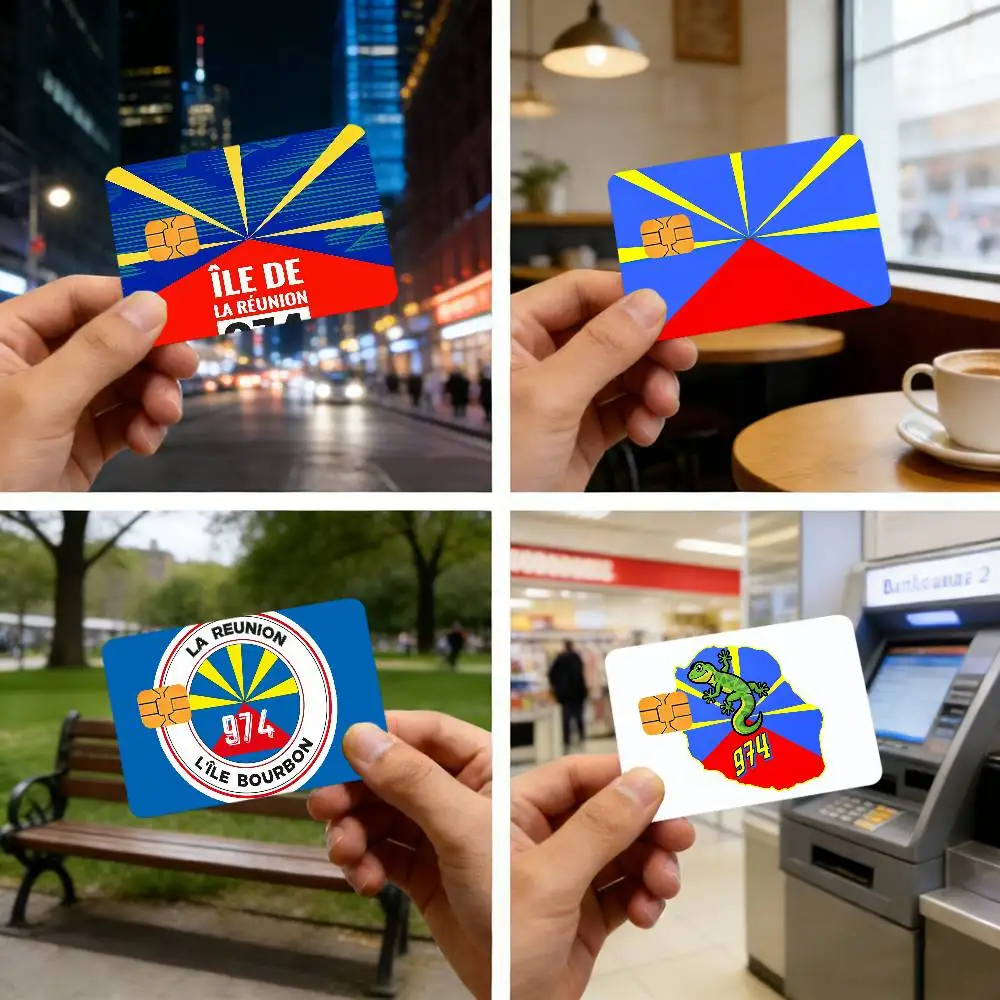 fashion 974 I-lsland Logo Credit card sticker bank cards public transport cards waterproof and scratch-resistant protective film