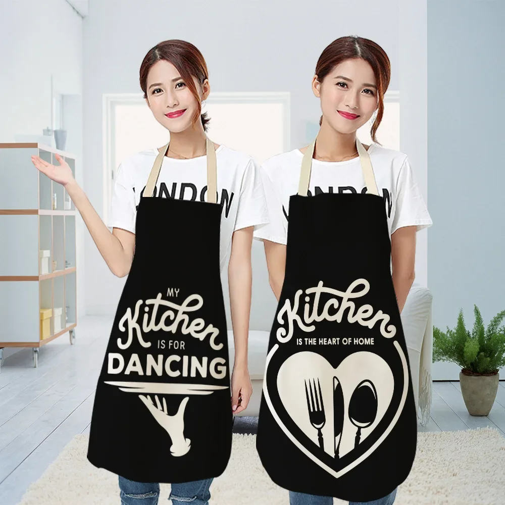 Creative Female Kitchen Apron Waterproof Cooking Oil-proof Cotton and Linen Antifouling Chef Apron 68*55cm фартук для кухни