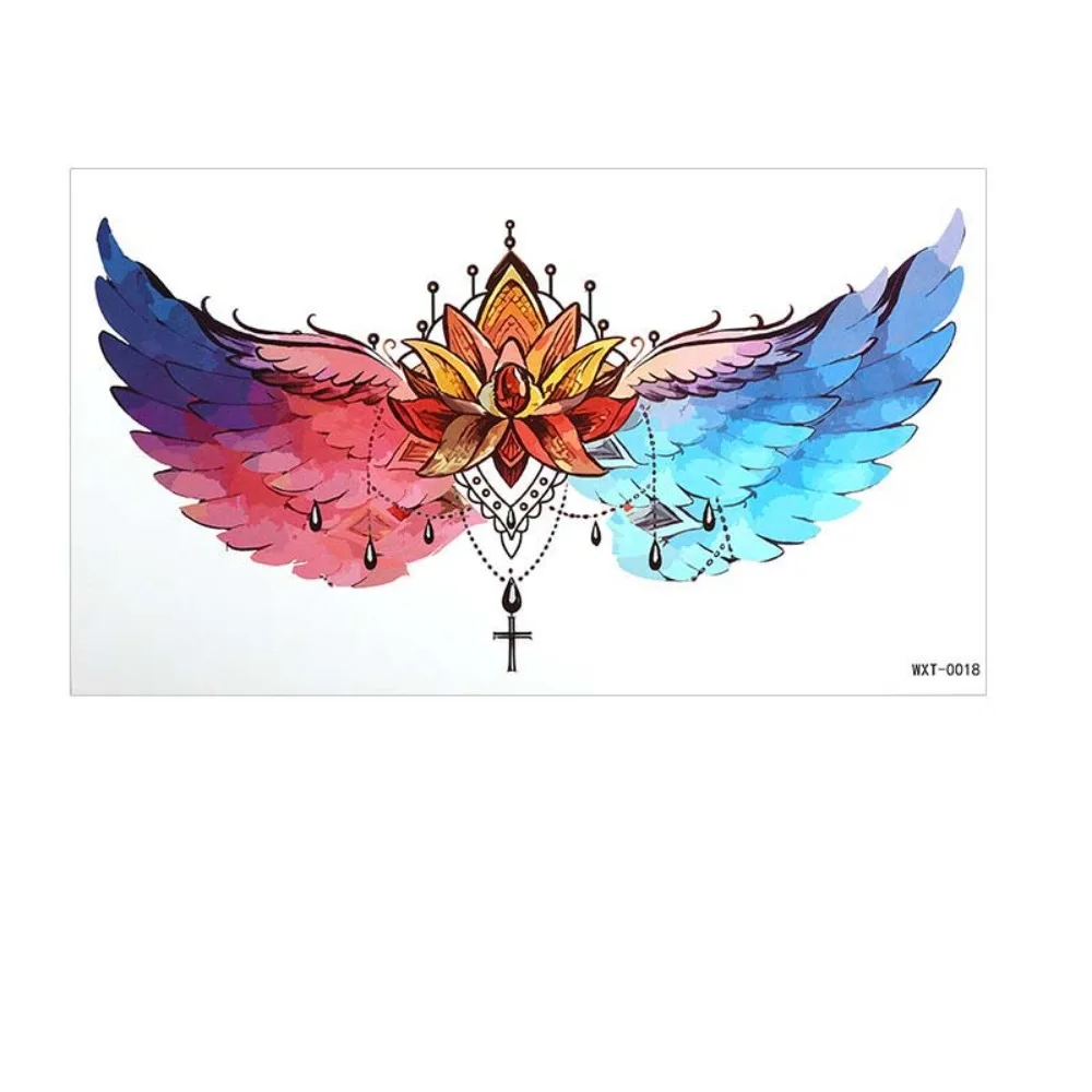 

Crown Cross Wing Butterfly Flower Tattoo Stickers Waterproof 3D Texture Floral Body Art Sticker Long Lasting Removable