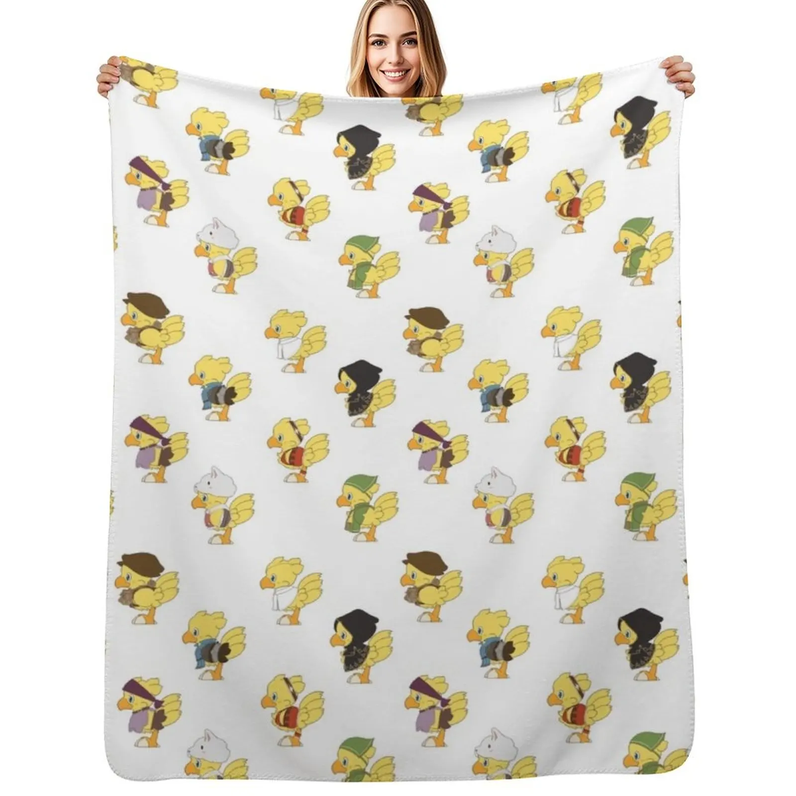 

Octopath Chocobo Throw Blanket blankets ands Furry Decorative Sofas warm for winter Blanket