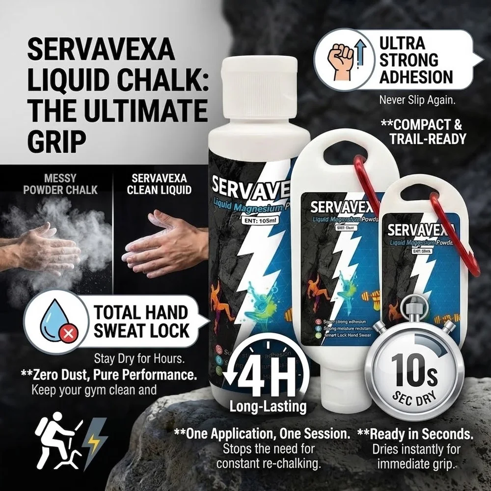 SERVAVEXA Liquid Chalk 105ml/30ml/50ml Set Professional Anti-Slip Magnesium Powder for Rock Climbing Weightlifting Strong Grip