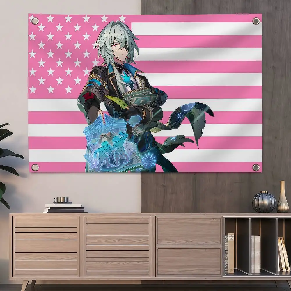 Anaxa Honkai Star Rail America 150x200cm 60x90cm Flag Decoration Outdoor Picnic Party Home Camping Party Art Hanging Banner