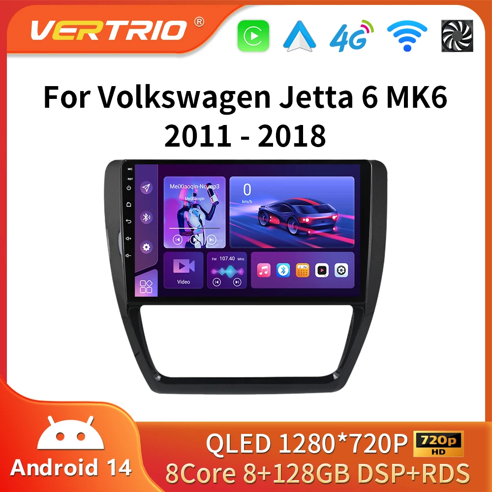 Android16 Carplay Auto WiFi 4G GPS para Volkswagen Jetta 6 2011 - 2018 Radio de coche navegación reproductor de vídeo Multimedia estéreo BT DSP
