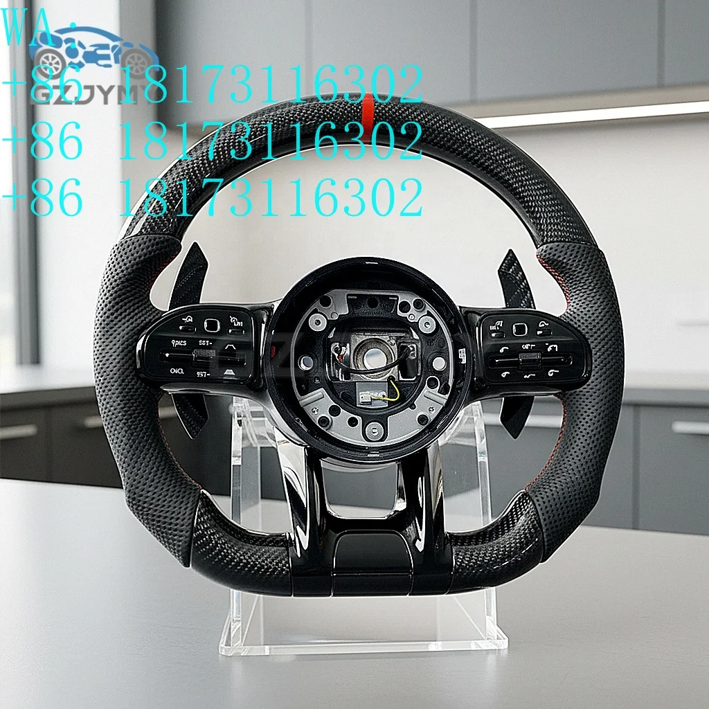 Factory Discounts Carbon Fiber Steering Wheel Black Leather LED RPM Sports Upgrade for    C/E/S-Class