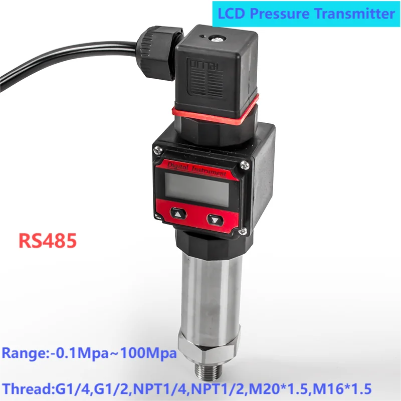 

RS485 LCD Hersman Pressure Transducer Sensor G1/4 G1/2 10Mpa 50Mpa 60Mpa LCD Pressure Transmitter 5bar 10bar 50bar 600bar