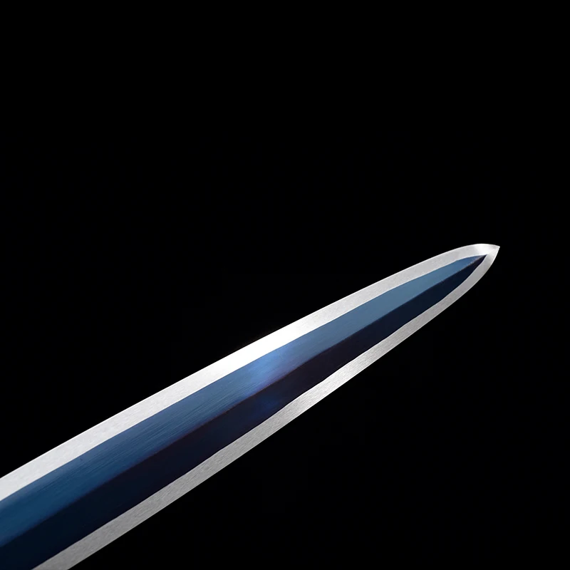 Blue Sword With PU Sheath Simple Replica Swords Full Tang Art Props High Manganese Steel No Sharp view 6