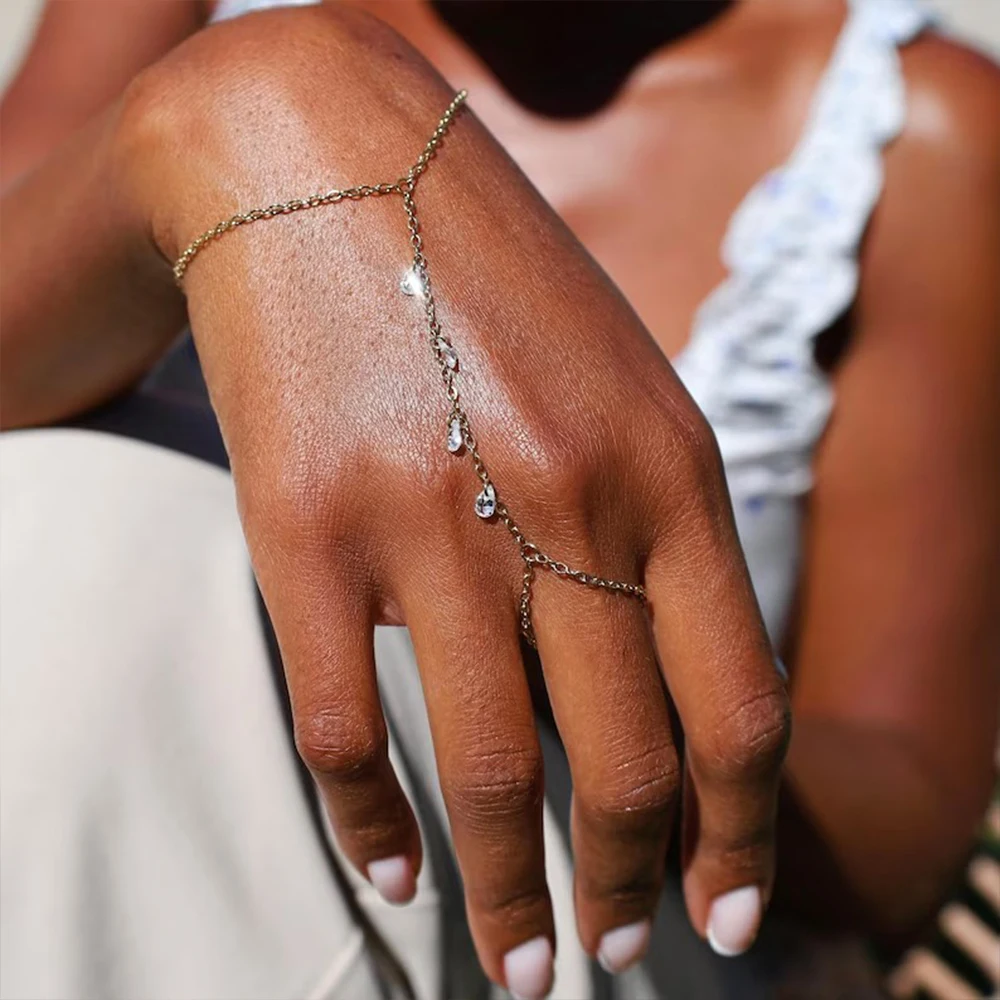 AIDE S925 Sterling Silver Marquise Opal Stacking Multi-Accessory Bracelet Bare Zirconia Eight-Pointed Star Pearl Pendant Finger