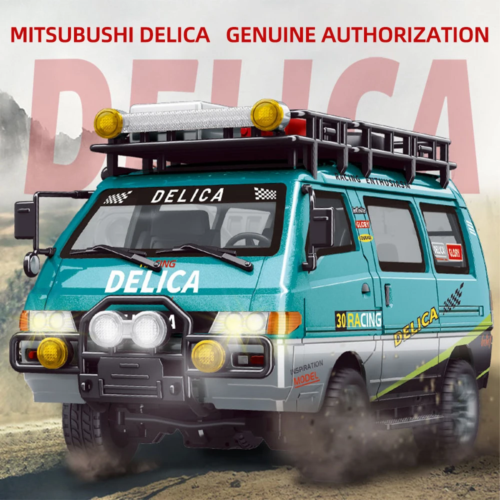 9IMOD RC Car Delica 1:24 Full Scale 2WD 4WD Remote Control Toy Vehicle with Controllable Headlights Minibus Toy Model Gifts Toys