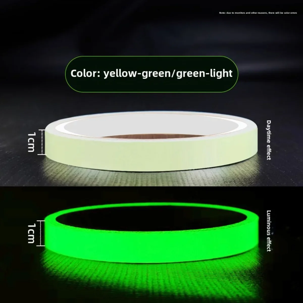 1 Roll1CM*3M Luminous Tape Stair Fire Warning Stickers Stage Green Fluorescent Anti-collision Warning Sticker Luminescent Tape