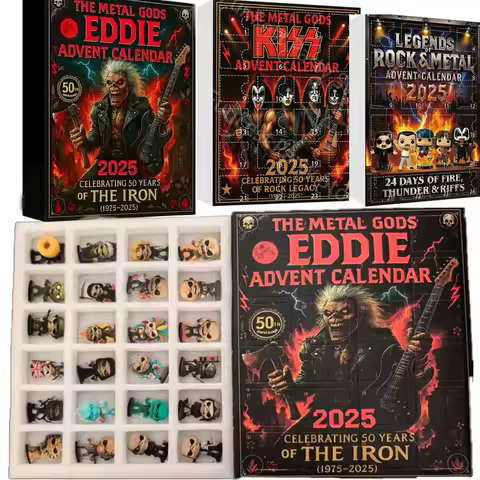 2D Flat Acrylic he Metal Gods of KISS Band Rock Christmas Advent Calendar 2025 24 Days Eddie Advent Countdown Calendar Gifts