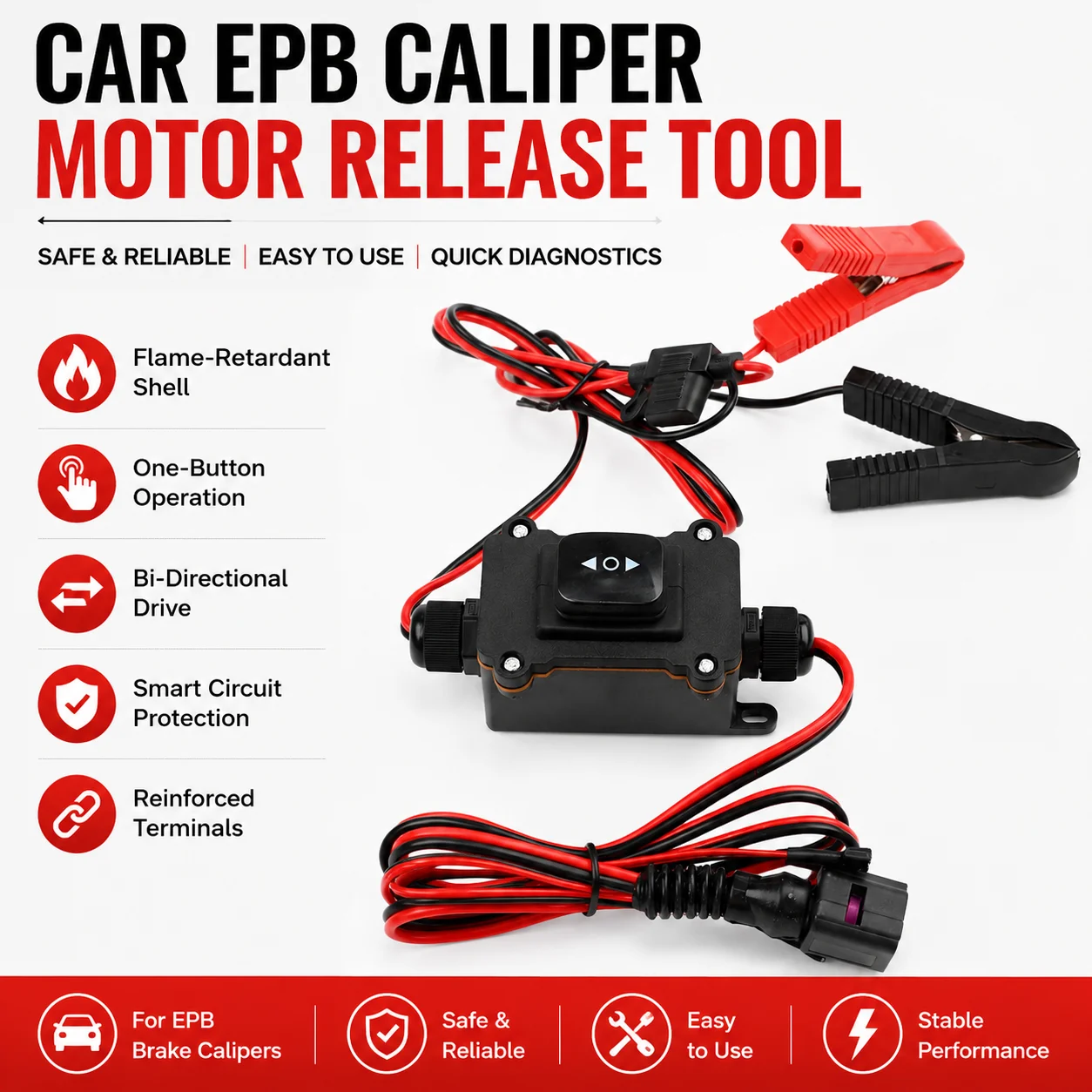 Car EPB Caliper Motor Release Tool 12V Electronic Parking Brake Reset Tool Professional Auto Repair Hand Power Tool Accessories