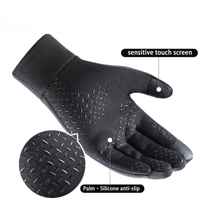 Comfort Fleece Lined Waterproof Non-Slip Winter Motorcycle Riding Gloves for Men and Women - Stay Warm and Safe in Cold Weather