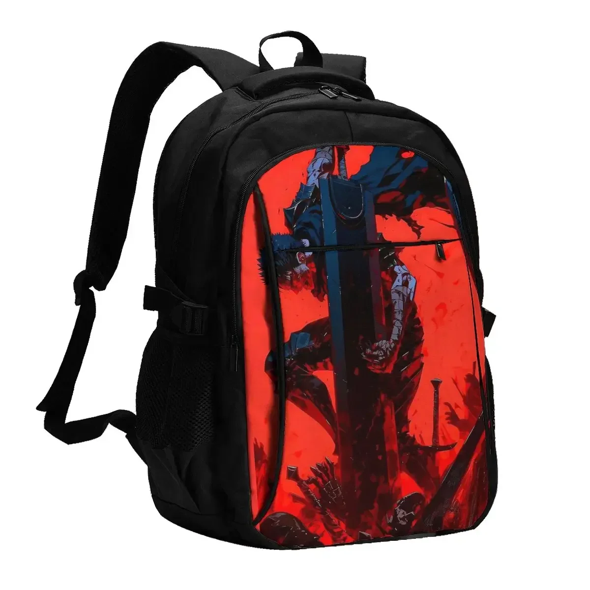 

Рюкзак для ноутбука Anime Berserk Travel, деловой водонепроницаемый рюкзак для ноутбука с USB-портом для зарядки, студенческая сумка для мужчин и женщин