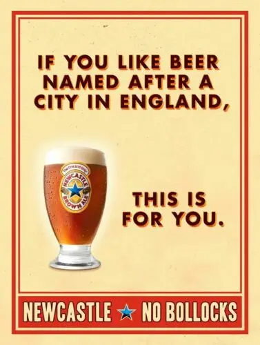 Newcaster Brown Retro Metal Tin Sign Pub/ Bar / man cave / garage / Shed Gift tin sign