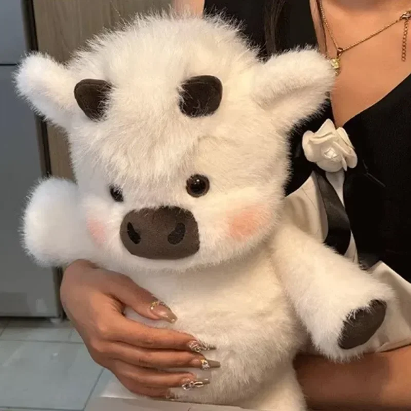 Cute Highland Cow Plush Doll 45-60cm Soft Stuffed Animal Running Calf Toy Companion Pillow Holiday Gift Home Decoration Ornament