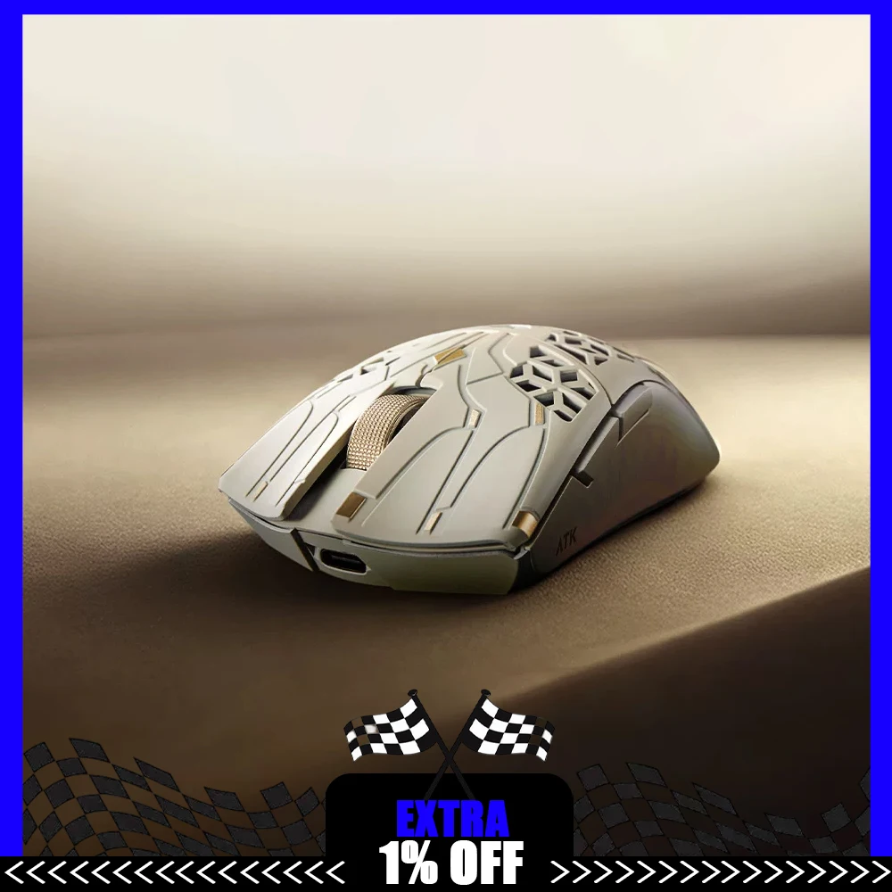 ATK Blazing Sky Phantom Mouse Hollow Carbon Fiber Composite Mouse Duo Mode Wireless Gaming Mice 8000Hz,PAW3955,Nordic54LM20