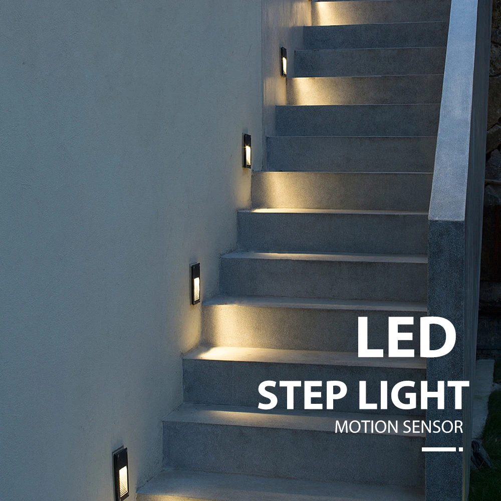 

Outdoor LED Embedded Foot Lamp 3W Stair Corridor Corner Wall Waterproof Indoor Human Body Induction Night Lamp Exterior Lighting