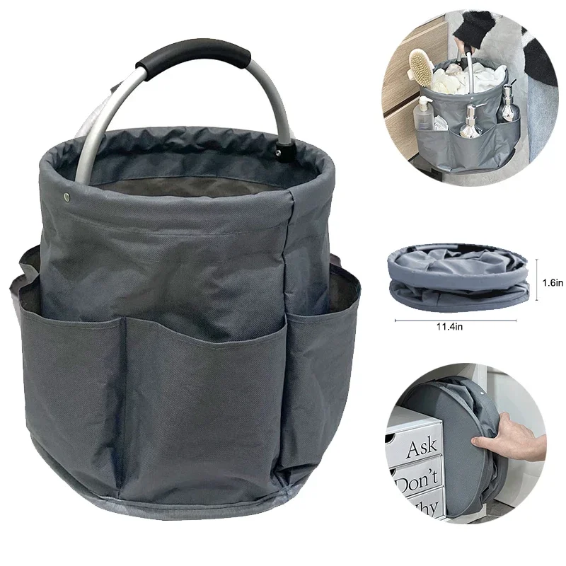

17L Portable Picnic Basket Foldable Outdoor Beach Handheld Toiletries Storage Bag Bath Basket Home Shopping Basket
