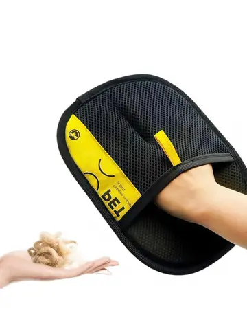 Kediler Köpekler için Elektrostatik Pet Saç Çıkarıcı Eldivenler, 2'si 1 Arada Tüy Rulo Fırçalı Yeniden Kullanılabilir Yıkanabilir Bakım Eldiveni - Güvenli T Olmayan