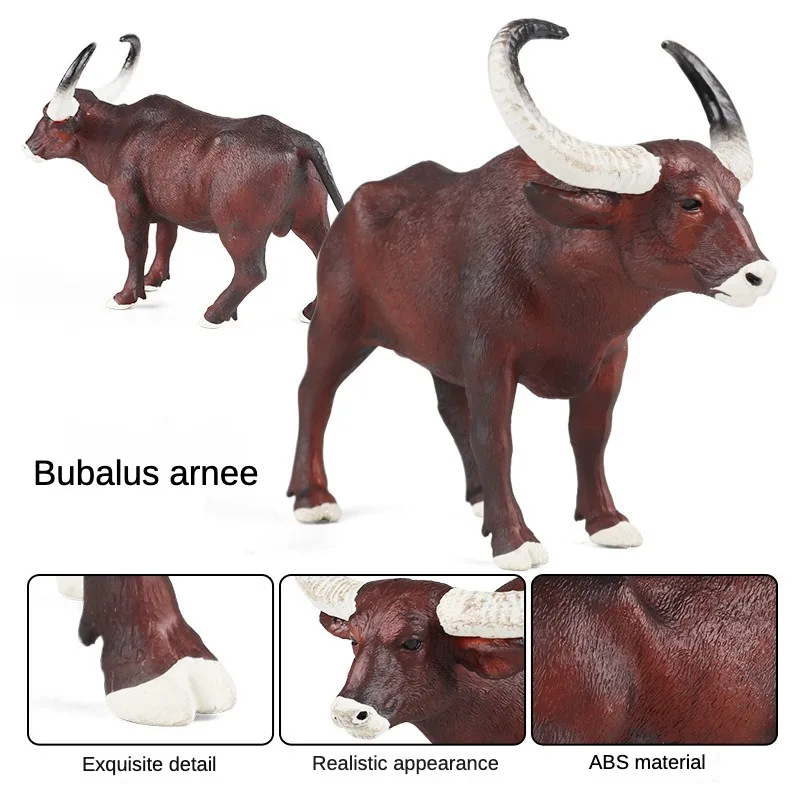 OozDec Engines-Figurine réaliste de bétail de rivière pour enfants, alus Arnee, modèle animal de vache, jouet de décoration d'intérieur