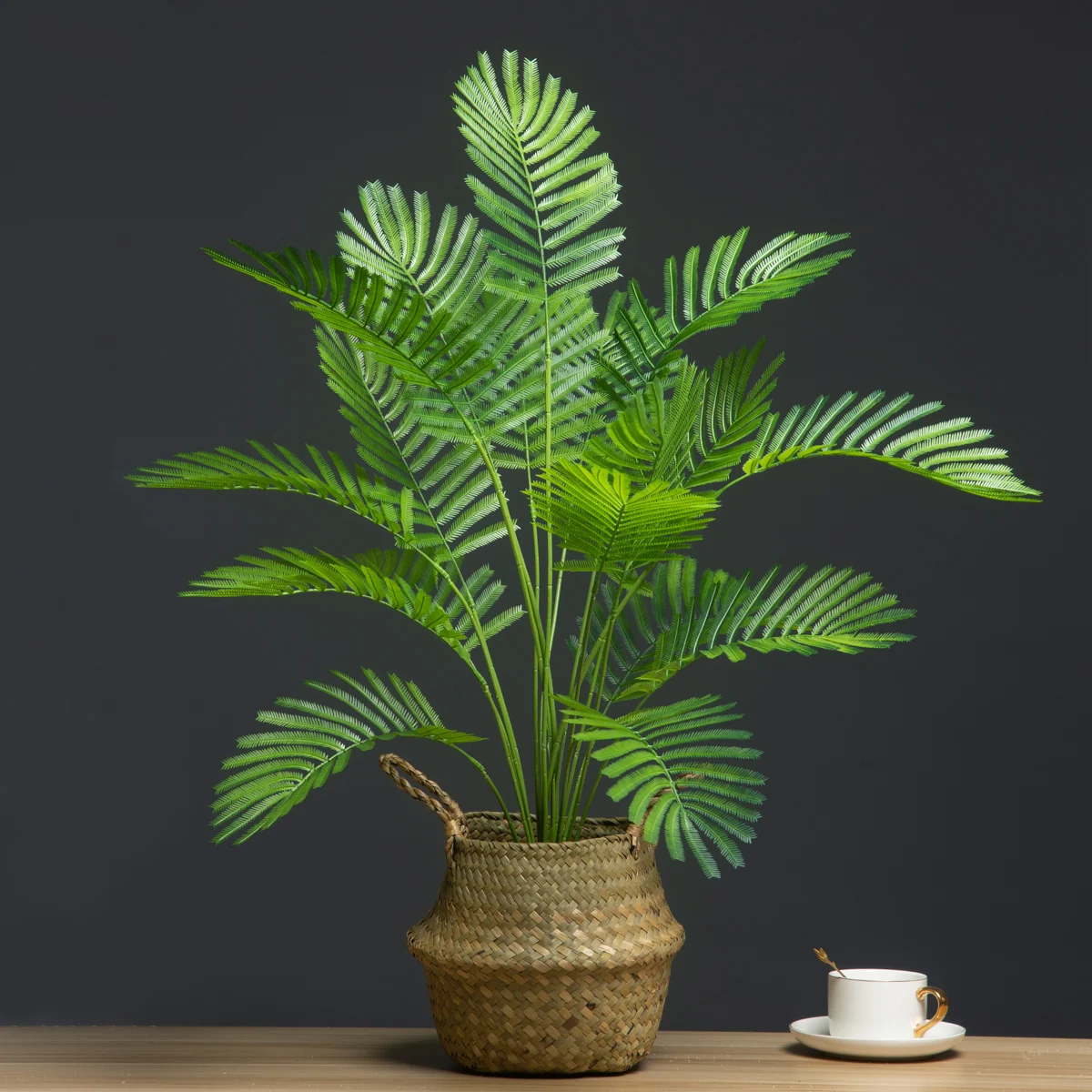 88 cm 18 Gabeln große gefälschte Palmenpflanzen künstliche Monstera-Kunststoff-Farnblätter künstlicher Palmenzweig für Hausgarten-Party-Dekoration – Detail 11