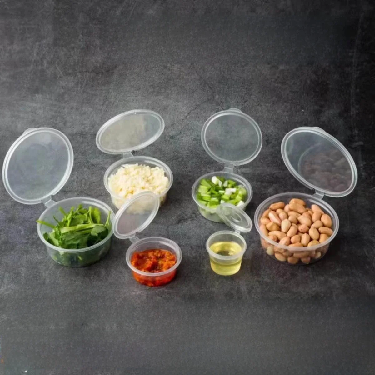 

Disposable Plastic Takeout Box Commercial Sauce Cup Oil Vinegar Garlic Dumpling Hot Pot Seasoning Sauce Box e ape