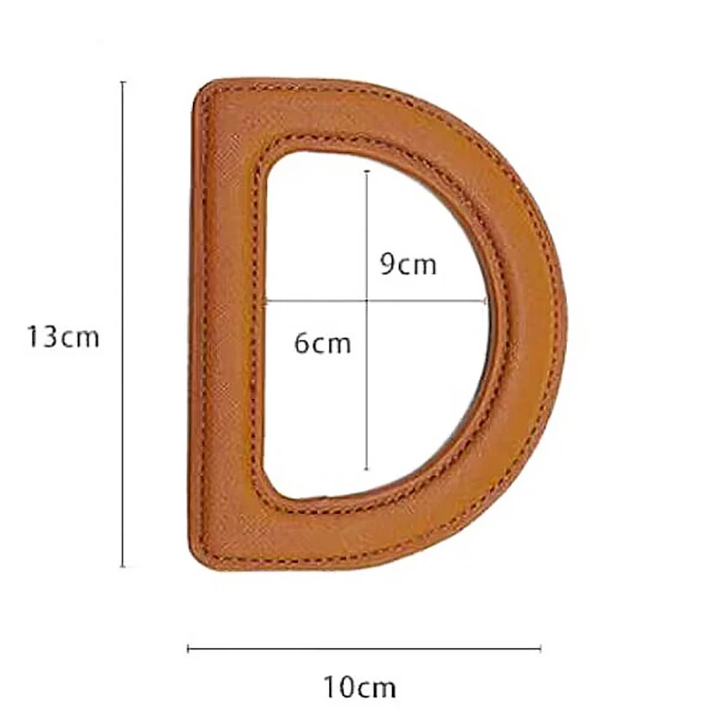 Handmade Bag\'s Handle Accessories Leather D-shaped Handle Leather DIY Material Hand-woven Bag Semi-circular Handle Accessories