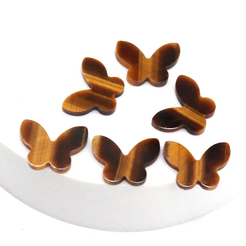 

100 шт./лот, резка бабочки, натуральные драгоценные камни «Тигровый глаз», 12x16 мм, кулон, камни