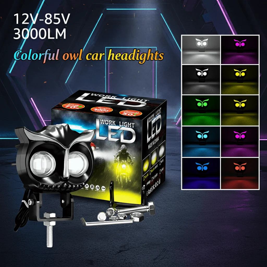 

Moto LED Aux Fog Light - 12V-85V, 3000LM, 3000K+6500K, 4 Modes+DRL, For BMW/Honda/Yamaha