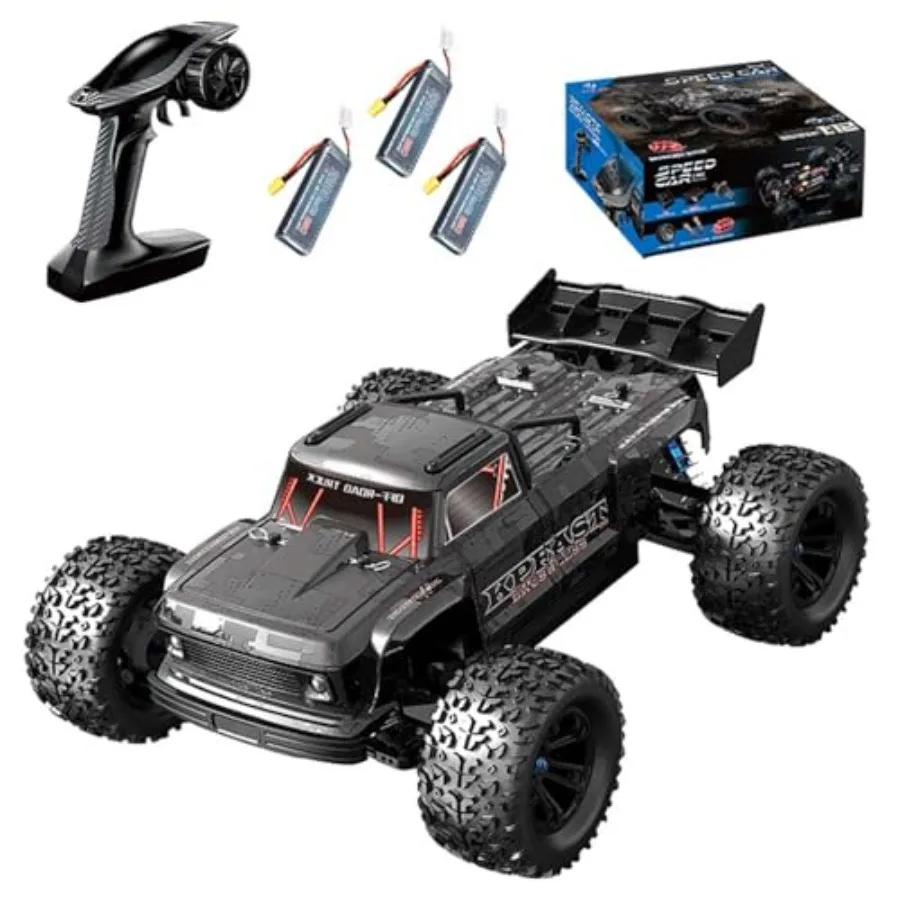 1:12 Fast RC Car 70KPH Brushless Motor for Adults, Waterproof Monster Trucks, 4WD High Speed RC Offroad Truck, 3 Batteries, KF1