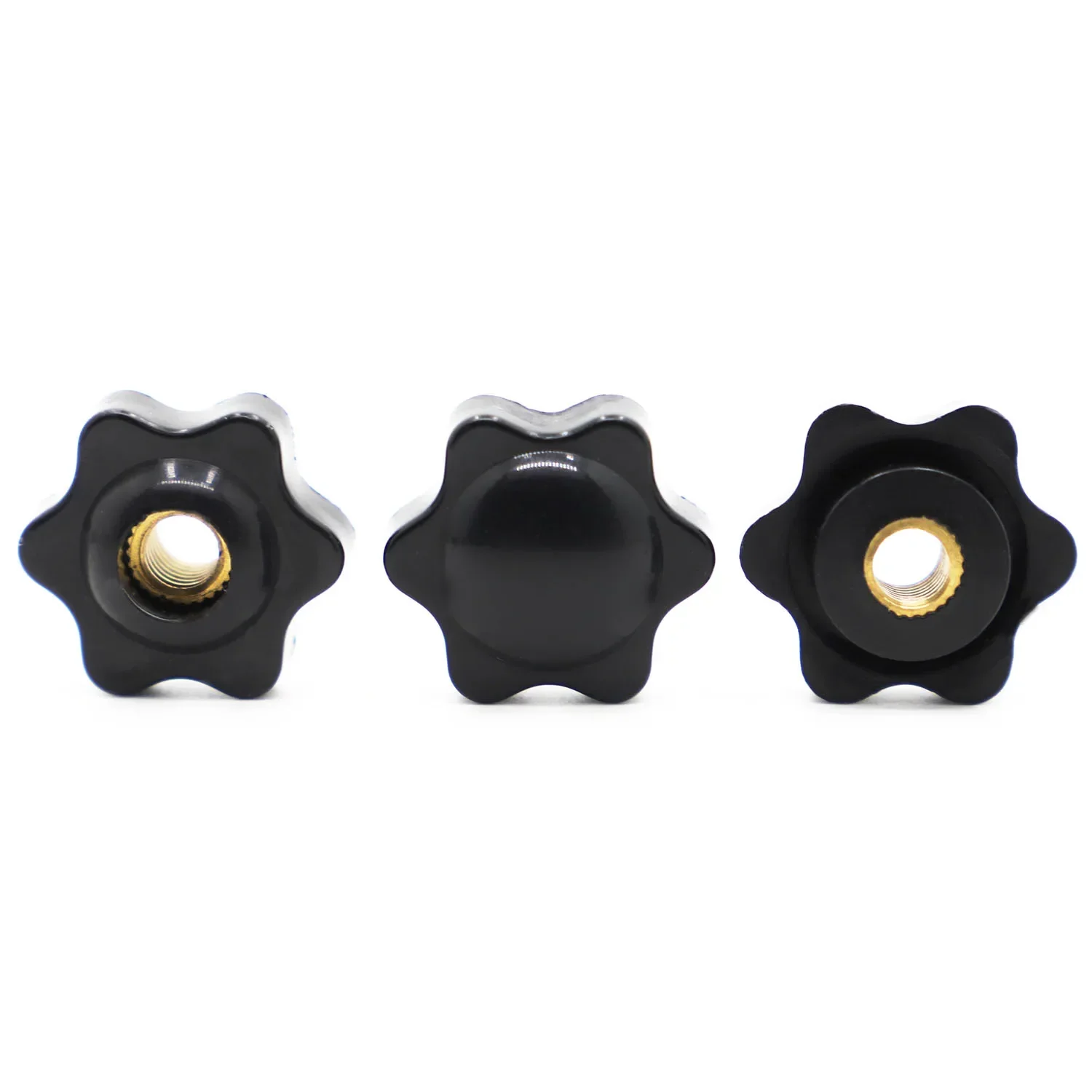 5PCS Plum Hand Tighten Nuts Handle Thread Star Mechanical Black Thumb Nuts Clamping Knob Manual Nuts M4 M5 M6 M8 M10