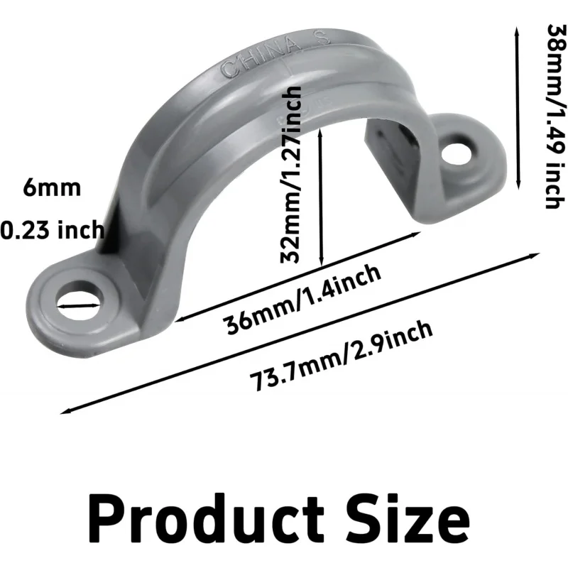25 Stück 1 Zoll PVC-Rohrgurte, Kunststoff-Rohrschellen, 2 Löcher Rohrstützhalterungen, elektrische Leitung, Schlauch